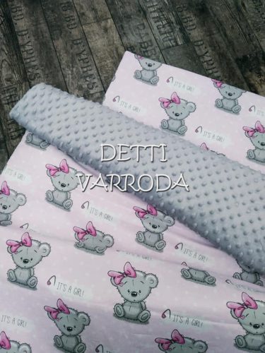 Girl macik - Minky babaágyneműk 2 részes (Paplan és párna)