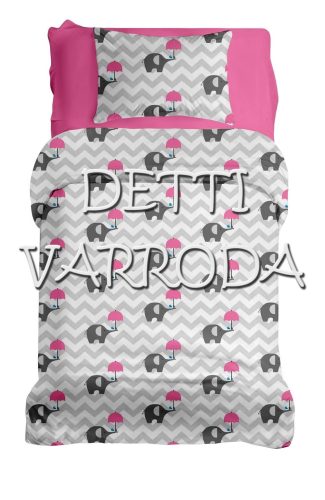 Elefánt pink esernyővel - Ovis ágyneműhuzat vagy Ovis ágynemű garnitúra