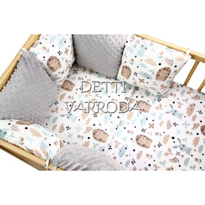   Süni és nyuszi - Minky babaágyneműk 8 részes (Paplan, párna és párnás rácsvédővel)