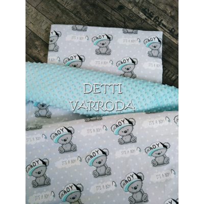   Boy maci - Minky babaágyneműk 2 részes (Paplan és párna)