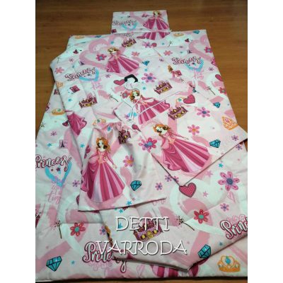   Hercegnős - Ovis ágynemű garnitúra hozzá illő derékaljjal és vállfás oviszsákkal és tornazsákkal