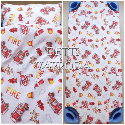   Tűzoltó kutya - Ovis ágyneműgarnitúra hozzá illő derékaljjal és füles oviszsákkal és tornazsákkal