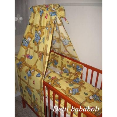 Rácsos maci - Babaágynemű garnitúra 4 részes