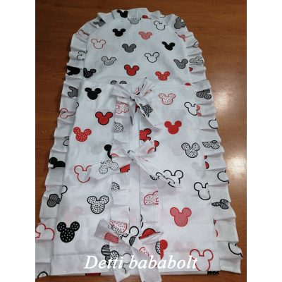 Egér fejes piros (fehér alapon) - Pólyahuzat