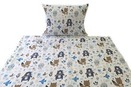 Ovis ágyneműhuzat - Maci sálban - kék 
