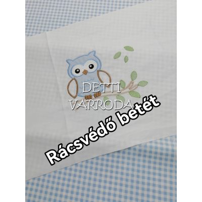 Bagoly kék - Hímzett gyermekágynemű garnitúra 6 részes