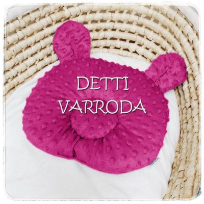 Lapos fejűség elleni macifüles párna - Pink