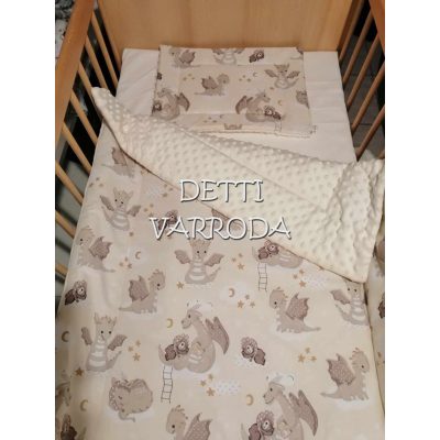  Bébi sárkány - Minky babaágyneműk 2 részes (Paplan és párna)
