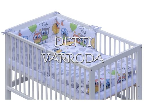 Szerelmes baglyok - Gyermekágynemű garnitúra 5 részes (párna töltet, párnahuzat, paplan töltet, paplanhuzat, rácsvédő)