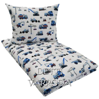   Munkagépek / Kék-Fehér  - Ovis ágyneműhuzat vagy Ovis ágynemű garnitúra