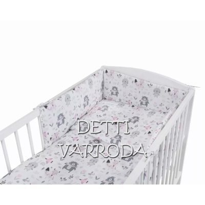   Sálas macik / Rózsaszín -  Babaágynemű garnitúrák 3 részes (Párna, paplan, fejvédő)