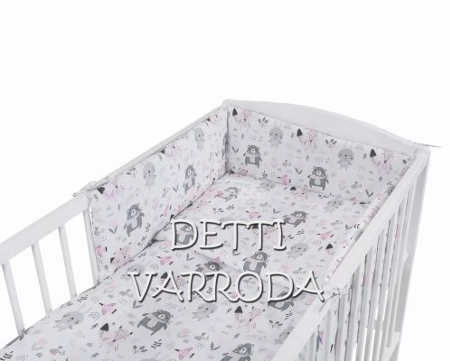 Sálas macik / Rózsaszín -  Babaágynemű garnitúrák 3 részes (Párna, paplan, fejvédő)