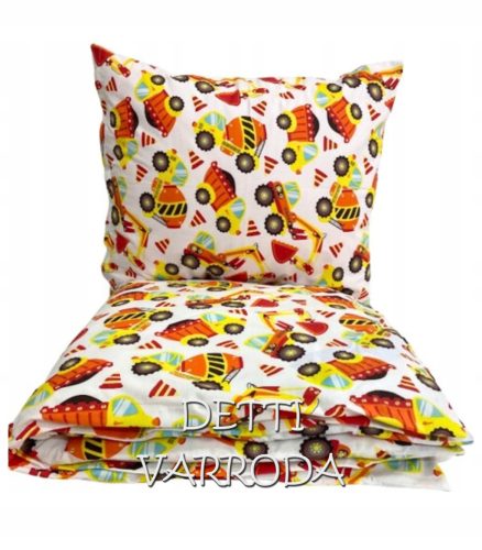 Munkagépes - narancssárga  - Ovis ágyneműhuzat vagy Ovis ágynemű garnitúra