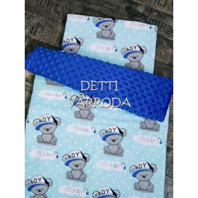   Boy maci - Minky babaágyneműk 2 részes (Paplan és párna)