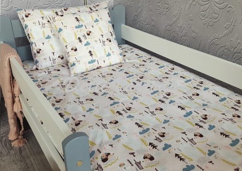 Maci sünivel az erdőben - halvány rózsaszín - Ovis ágyneműhuzat vagy Ovis ágynemű garnitúra