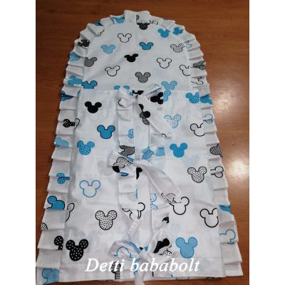 Egér fejes kék (fehér alapon) - Pólyahuzat