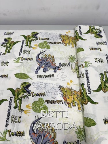 Dinók - Ovis ágynemű garnitúra hozzá illő derékaljjal és vállfás oviszsákkal és tornazsákkal és ágyneműtartó zsákkal