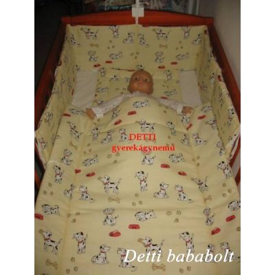   Dalmata kutyusos -  Babaágynemű garnitúrák 3 részes (Párna, paplan, fejvédő)
