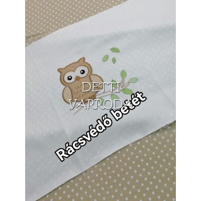   Bagoly barna - Hímzett gyermekágynemű garnitúra 6 részes