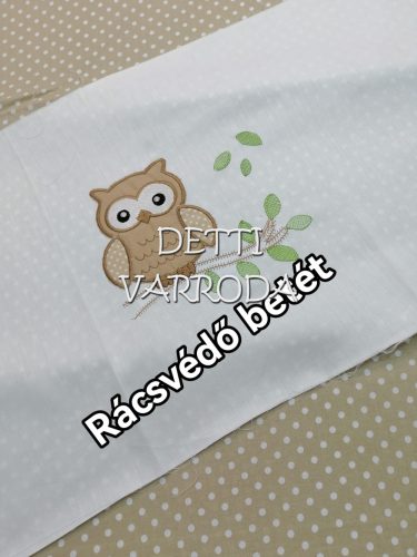 Bagoly barna - Hímzett gyermekágynemű garnitúra 6 részes