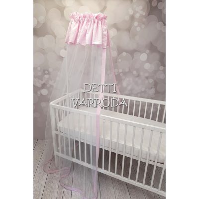 Voile függöny rózsaszín dekorral