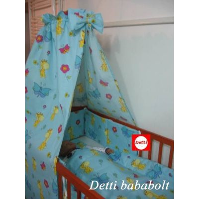   Zsiráf pillangóval (Kék) - Babaágynemű garnitúra 4 részes