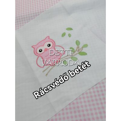   Bagoly rózsaszín - Hímzett gyermek ágyneműgarnitúra 6 részes