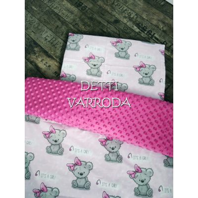   Girl macik - Minky babaágyneműk 2 részes (Paplan és párna)