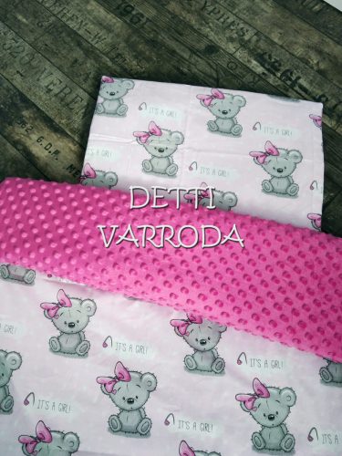 Girl macik - Minky babaágyneműk 2 részes (Paplan és párna)