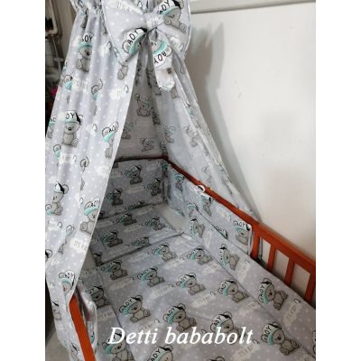 Boy maci - szürke - Babaágynemű garnitúra 4 részes