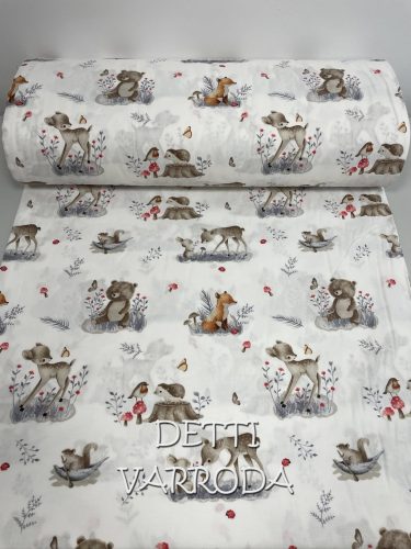 Erdei állatkák - Ovis ágynemű garnitúra hozzá illő derékaljjal és vállfás oviszsákkal és tornazsákkal és ágyneműtartó zsákkal