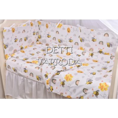   Méhecskék -  Babaágynemű garnitúrák 3 részes (Párna, paplan, fejvédő)