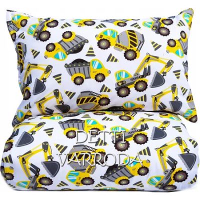   Munkagépes - sárga - Ovis ágyneműhuzat vagy Ovis ágynemű garnitúra