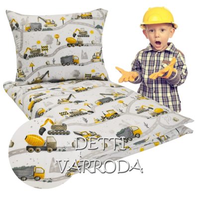   Munkagépek az építkezésen / Sárga - Ovis ágyneműhuzat vagy Ovis ágynemű garnitúra