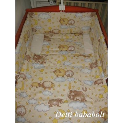   Bárányka elefánttal -  Babaágynemű garnitúrák 3 részes (Párna, paplan, fejvédő)