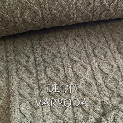 Trendi zöld egyszínű kötött dombor mintás wellsoft