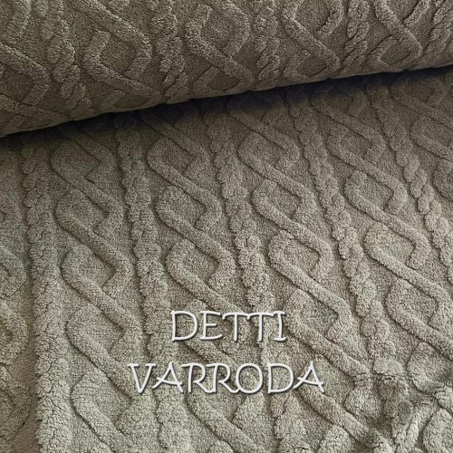 Trendi zöld egyszínű kötött dombor mintás wellsoft