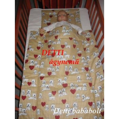 Kutyusok szívvel - Babaágynemű garnitúra 2 részes