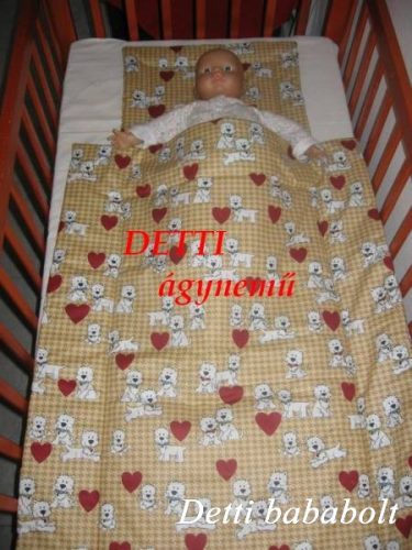 Kutyusok szívvel - Babaágynemű garnitúra 2 részes