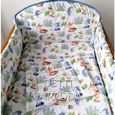   Farkas, sündisznó, őzike és csiga - Gyermekágynemű garnitúra 3 részes