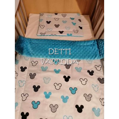   Egér fejek - Minky babaágyneműk 2 részes (Paplan és párna)